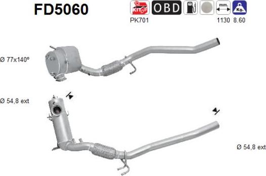 AS FD5060 - Soot / Particulate Filter, exhaust system www.parts5.com