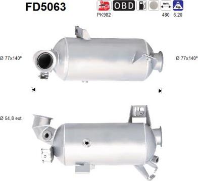 AS FD5063 - Soot / Particulate Filter, exhaust system www.parts5.com