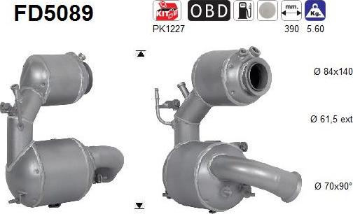 AS FD5089 - Soot / Particulate Filter, exhaust system www.parts5.com