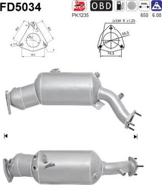 AS FD5034 - Soot / Particulate Filter, exhaust system www.parts5.com