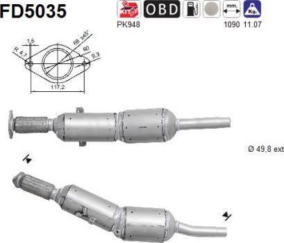 AS FD5035 - Soot / Particulate Filter, exhaust system www.parts5.com