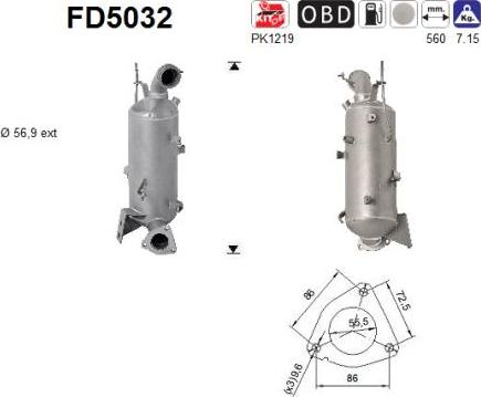 AS FD5032 - Soot / Particulate Filter, exhaust system www.parts5.com
