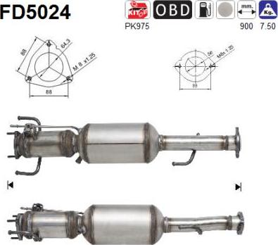 AS FD5024 - Soot / Particulate Filter, exhaust system www.parts5.com