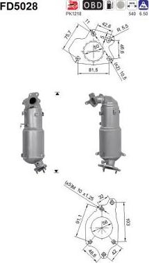 AS FD5028 - Soot / Particulate Filter, exhaust system www.parts5.com