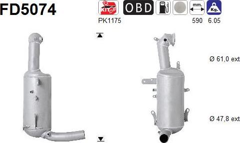 AS FD5074 - Soot / Particulate Filter, exhaust system www.parts5.com