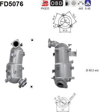 AS FD5076 - Soot / Particulate Filter, exhaust system www.parts5.com