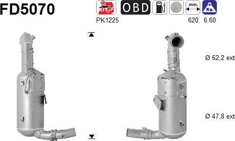 AS FD5070 - Soot / Particulate Filter, exhaust system www.parts5.com