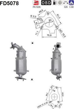 AS FD5078 - Soot / Particulate Filter, exhaust system www.parts5.com