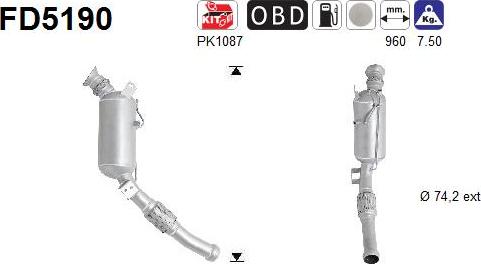 AS FD5190 - Soot / Particulate Filter, exhaust system www.parts5.com