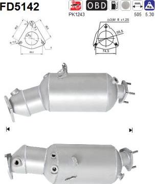 AS FD5142 - Soot / Particulate Filter, exhaust system www.parts5.com