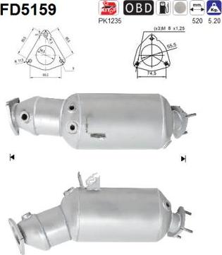 AS FD5159 - Soot / Particulate Filter, exhaust system www.parts5.com