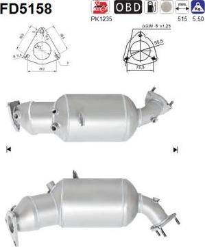 AS FD5158 - Soot / Particulate Filter, exhaust system www.parts5.com