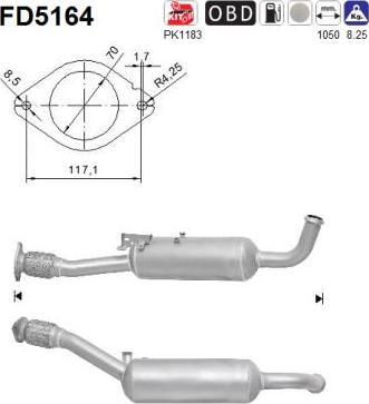 AS FD5164 - Soot / Particulate Filter, exhaust system www.parts5.com
