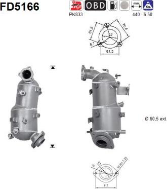 AS FD5166 - Soot / Particulate Filter, exhaust system www.parts5.com