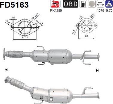 AS FD5163 - Soot / Particulate Filter, exhaust system www.parts5.com