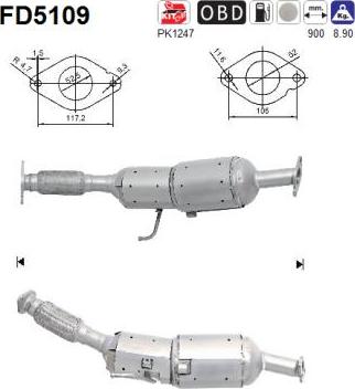 AS FD5109 - Soot / Particulate Filter, exhaust system www.parts5.com