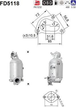 AS FD5118 - Soot / Particulate Filter, exhaust system www.parts5.com
