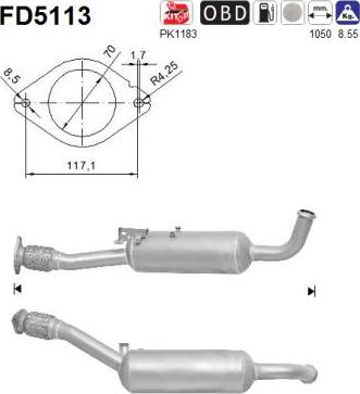 AS FD5113 - Soot / Particulate Filter, exhaust system www.parts5.com
