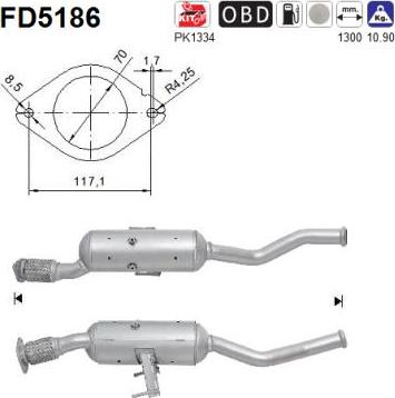 AS FD5186 - Soot / Particulate Filter, exhaust system www.parts5.com