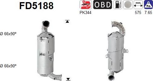 AS FD5188 - Soot / Particulate Filter, exhaust system www.parts5.com
