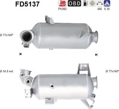 AS FD5137 - Soot / Particulate Filter, exhaust system www.parts5.com