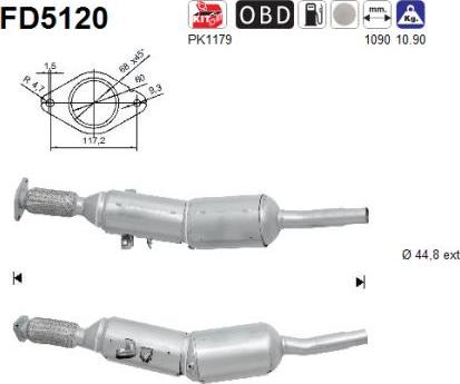 AS FD5120 - Soot / Particulate Filter, exhaust system www.parts5.com