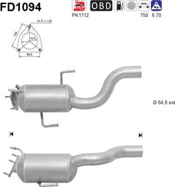 AS FD1094 - Soot / Particulate Filter, exhaust system www.parts5.com