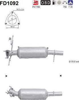 AS FD1092 - Soot / Particulate Filter, exhaust system www.parts5.com
