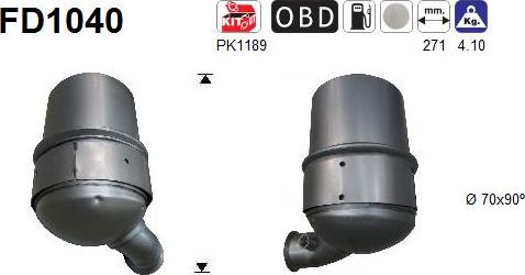 AS FD1040 - Soot / Particulate Filter, exhaust system www.parts5.com