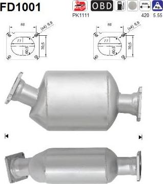 AS FD1001 - Soot / Particulate Filter, exhaust system www.parts5.com