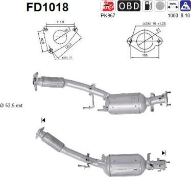 AS FD1018 - Soot / Particulate Filter, exhaust system www.parts5.com