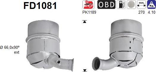 AS FD1081 - Soot / Particulate Filter, exhaust system www.parts5.com
