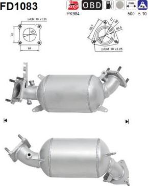 AS FD1083 - Soot / Particulate Filter, exhaust system www.parts5.com