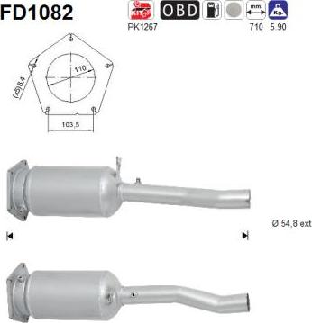 AS FD1082 - Soot / Particulate Filter, exhaust system www.parts5.com
