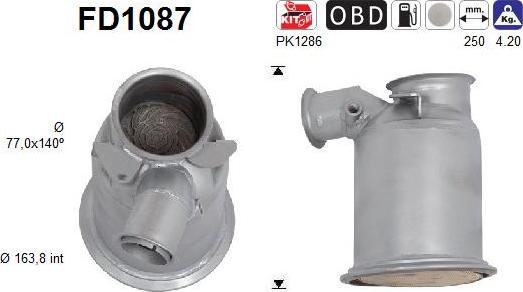 AS FD1087 - Soot / Particulate Filter, exhaust system www.parts5.com