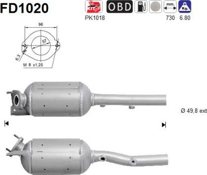 AS FD1020 - Soot / Particulate Filter, exhaust system www.parts5.com