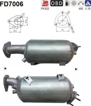 AS FD7006 - Soot / Particulate Filter, exhaust system www.parts5.com