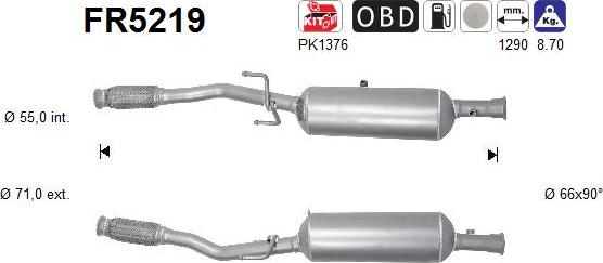 AS FR5219 - Soot / Particulate Filter, exhaust system www.parts5.com