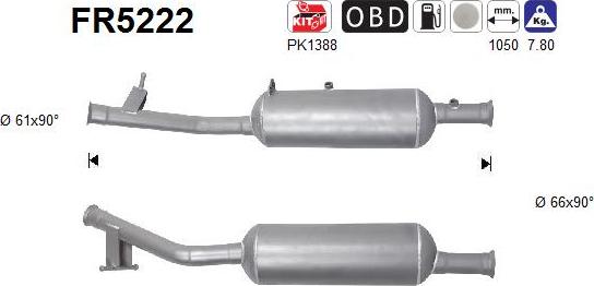 AS FR5222 - Soot / Particulate Filter, exhaust system www.parts5.com