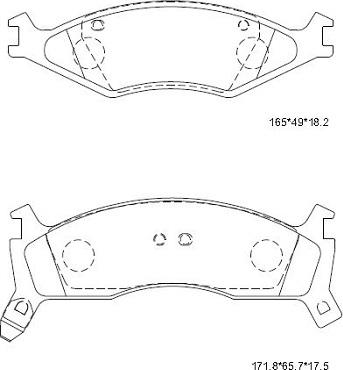 Asimco KD9710 - Brake Pad Set, disc brake www.parts5.com