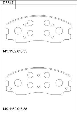 Asimco KD6547 - Brake Pad Set, disc brake www.parts5.com