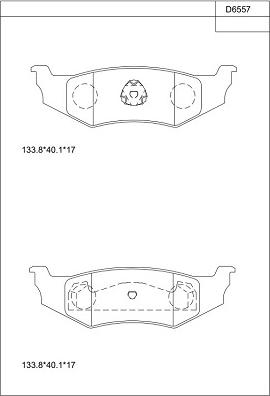 Asimco KD6557 - Brake Pad Set, disc brake www.parts5.com