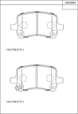Asimco KD66309H - Brake Pad Set, disc brake www.parts5.com