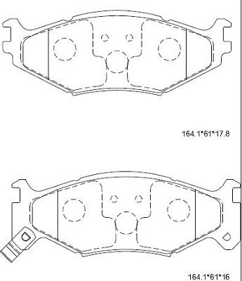 Asimco KD6301 - Brake Pad Set, disc brake www.parts5.com
