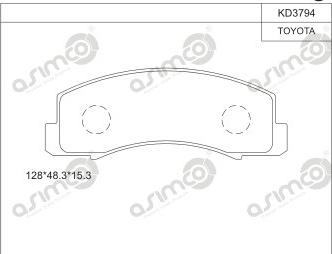Asimco KD3794 - Brake Pad Set, disc brake www.parts5.com