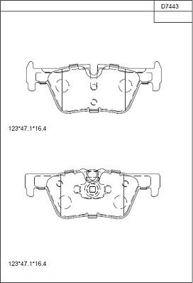 Asimco KD7443 - Brake Pad Set, disc brake www.parts5.com