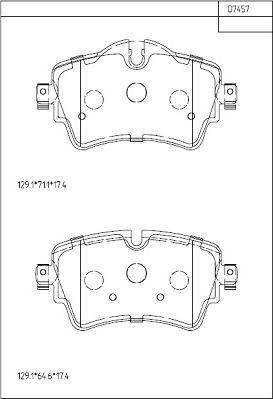 Asimco KD7457 - Brake Pad Set, disc brake www.parts5.com
