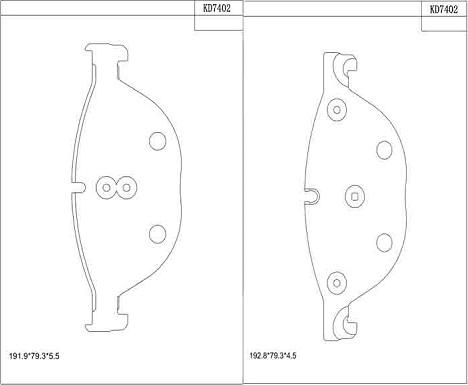 Asimco KD7402 - Brake Pad Set, disc brake www.parts5.com