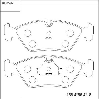 Asimco KD7597 - Brake Pad Set, disc brake www.parts5.com