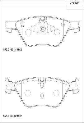 Asimco KD7553F - Brake Pad Set, disc brake www.parts5.com